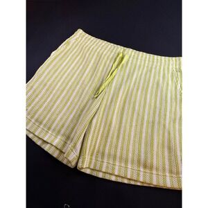 Mode‎ of One Womens XXL Lime Green White Striped Knit Drawstring Shorts NWT